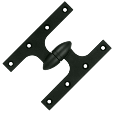6 Inch x 4 1/2 Inch Solid Brass Olive Knuckle Hinge Paint Black Finish