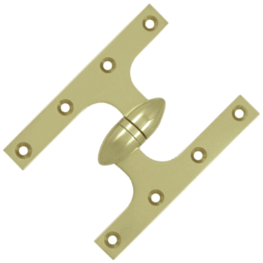 6 Inch x 4 1/2 Inch Solid Brass Olive Knuckle Hinge (Polished Brass Finish) DELTANA