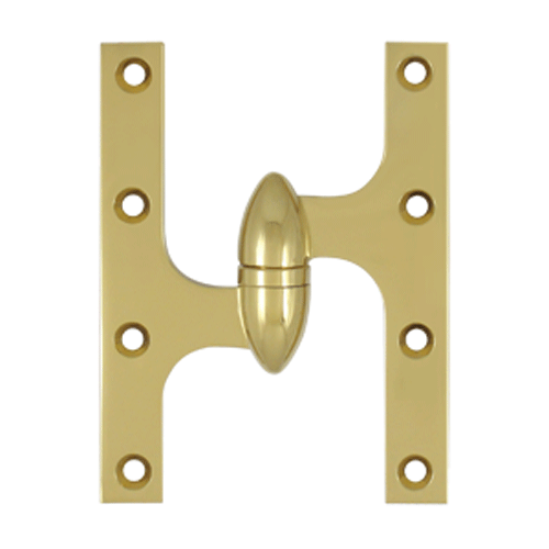 6 Inch x 4 1/2 Inch Solid Brass Olive Knuckle Hinge (PVD Finish) DELTANA