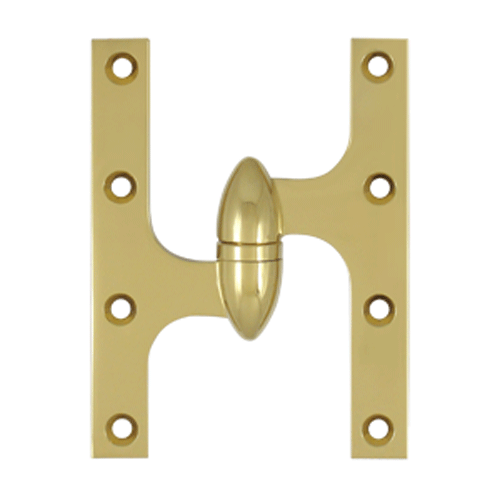 6 Inch x 4 1/2 Inch Solid Brass Olive Knuckle Hinge (PVD Finish)