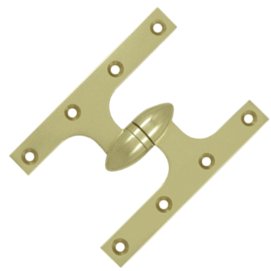 6 Inch x 4 1/2 Inch Solid Brass Olive Knuckle Hinge (Unlacquered Brass Finish)