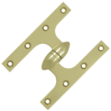 DELTANA 6 Inch x 4 1/2 Inch Solid Brass Olive Knuckle Hinge (Unlacquered Brass Finish)