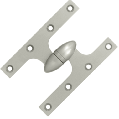 6 Inch x 4 Inch Solid Brass Olive Knuckle Hinge Brushed Nickel Finish