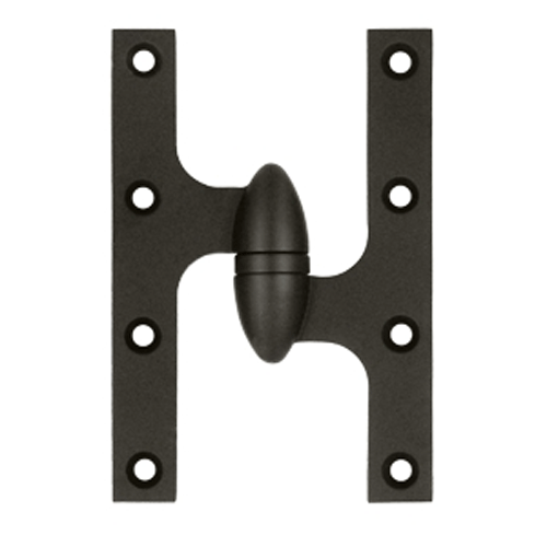 6 Inch x 4 Inch Solid Brass Olive Knuckle Hinge (Oil Rubbed Bronze Finish)