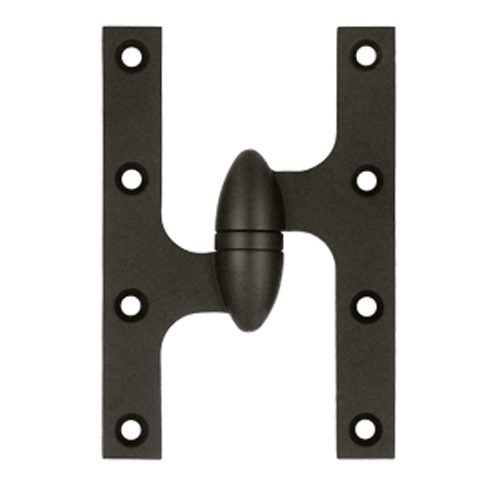 6 Inch x 4 Inch Solid Brass Olive Knuckle Hinge (Oil Rubbed Bronze) DELTANA