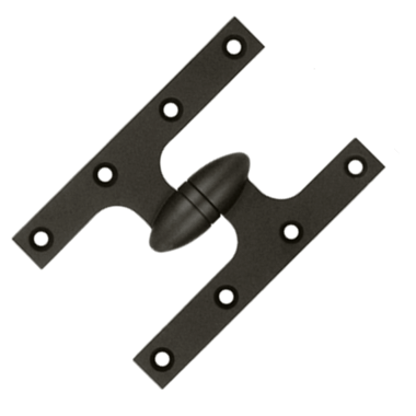 6 Inch x 4 Inch Solid Brass Olive Knuckle Hinge (Oil Rubbed Bronze) DELTANA