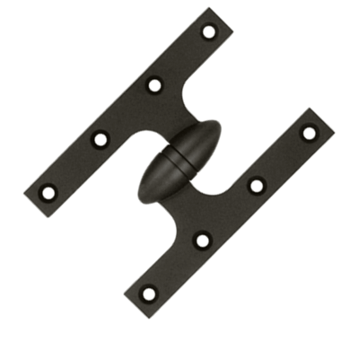 6 Inch x 4 Inch Solid Brass Olive Knuckle Hinge (Oil Rubbed Bronze Finish) DELTANA