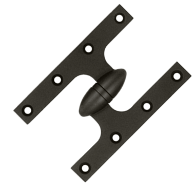 6 Inch x 4 Inch Solid Brass Olive Knuckle Hinge (Oil Rubbed Bronze Finish)