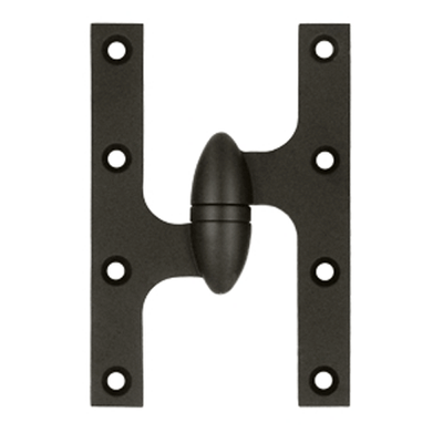 6 Inch x 4 Inch Solid Brass Olive Knuckle Hinge (Oil Rubbed Bronze)