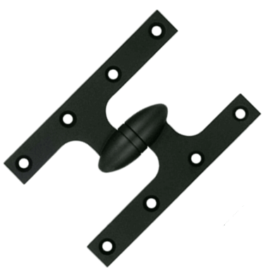 6 Inch x 4 Inch Solid Brass Olive Knuckle Hinge (Paint Black Finish) DELTANA