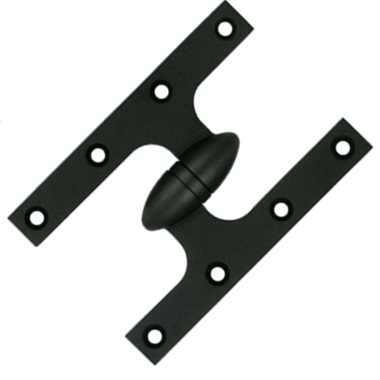 6 Inch x 4 Inch Solid Brass Olive Knuckle Hinge (Paint Black Finish)