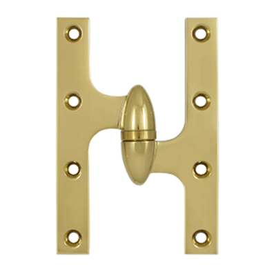 6 Inch x 4 Inch Solid Brass Olive Knuckle Hinge (PVD Finish)