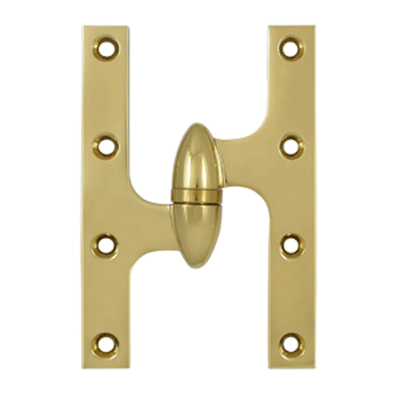 6 Inch x 4 Inch Solid Brass Olive Knuckle Hinge (PVD Finish)