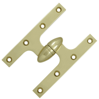 DELTANA 6 Inch x 4 Inch Solid Brass Olive Knuckle Hinge (Unlacquered Brass)