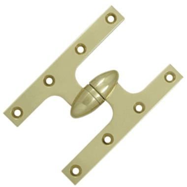 6 Inch x 4 Inch Solid Brass Olive Knuckle Hinge (Unlacquered Brass)