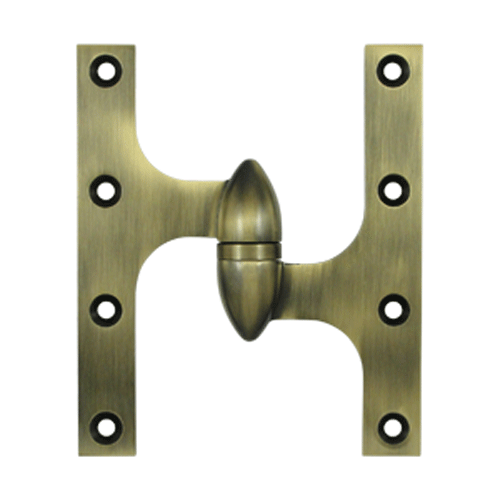 6 Inch x 5 Inch Solid Brass Olive Knuckle Hinge (Antique Brass Finish)