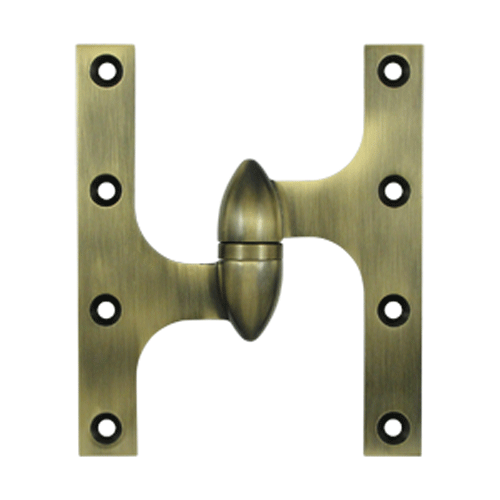 DELTANA 6 Inch x 5 Inch Solid Brass Olive Knuckle Hinge (Antique Brass Finish)