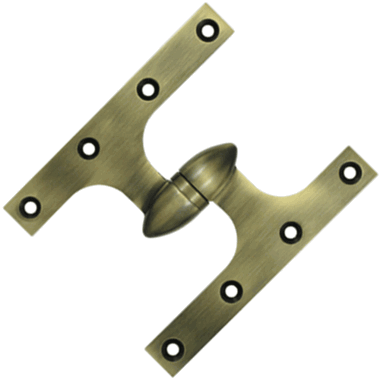 DELTANA 6 Inch x 5 Inch Solid Brass Olive Knuckle Hinge (Antique Brass Finish)