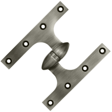 DELTANA 6 Inch x 5 Inch Solid Brass Olive Knuckle Hinge (Antique Nickel Finish)