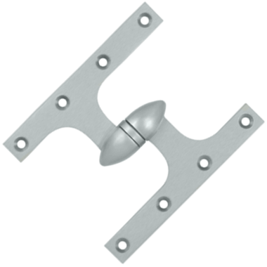 DELTANA 6 Inch x 5 Inch Solid Brass Olive Knuckle Hinge Brushed Chrome Finish