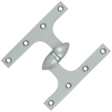 DELTANA 6 Inch x 5 Inch Solid Brass Olive Knuckle Hinge Brushed Chrome Finish