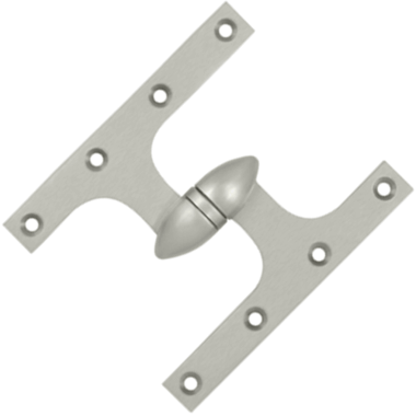 DELTANA 6 Inch x 5 Inch Solid Brass Olive Knuckle Hinge Brushed Nickel Finish