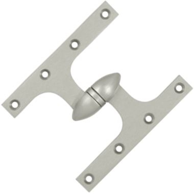 6 Inch x 5 Inch Solid Brass Olive Knuckle Hinge Brushed Nickel Finish