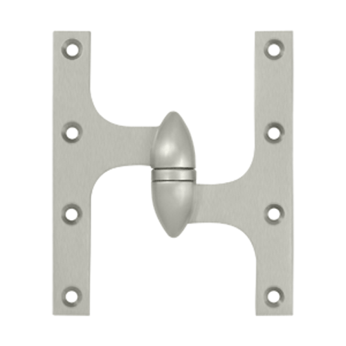 6 Inch x 5 Inch Solid Brass Olive Knuckle Hinge Brushed Nickel Finish DELTANA