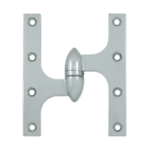 6 Inch x 5 Inch Solid Brass Olive Knuckle Hinge (Chrome Finish)
