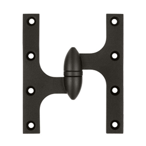 DELTANA 6 Inch x 5 Inch Solid Brass Olive Knuckle Hinge (Oil Rubbed Bronze)