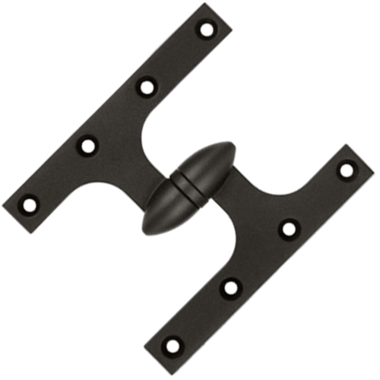 DELTANA 6 Inch x 5 Inch Solid Brass Olive Knuckle Hinge (Oil Rubbed Bronze)