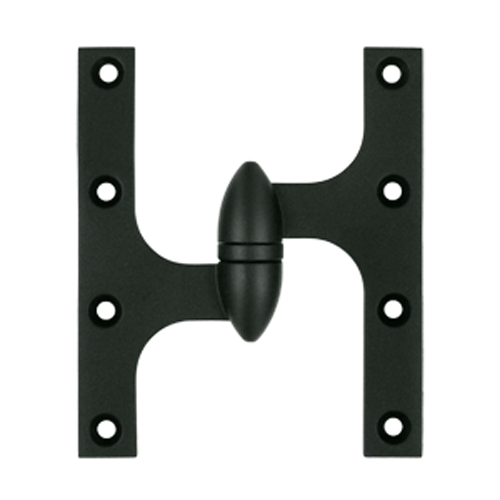 6 Inch x 5 Inch Solid Brass Olive Knuckle Hinge (Paint Black Finish) DELTANA