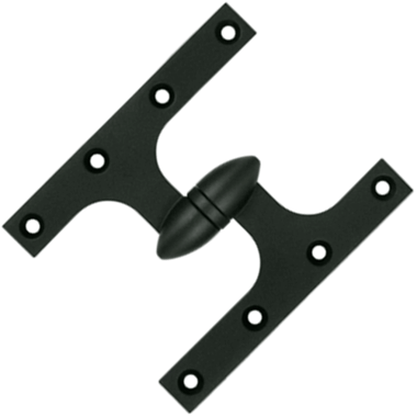 6 Inch x 5 Inch Solid Brass Olive Knuckle Hinge (Paint Black Finish) DELTANA