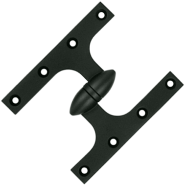 6 Inch x 5 Inch Solid Brass Olive Knuckle Hinge (Paint Black Finish)