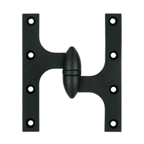 6 Inch x 5 Inch Solid Brass Olive Knuckle Hinge (Paint Black Finish)