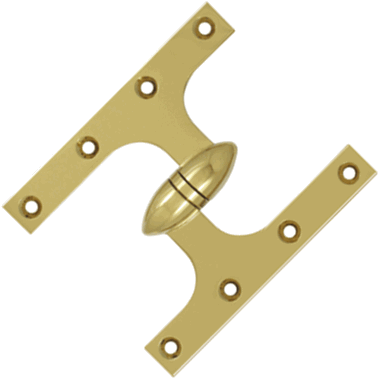 DELTANA 6 Inch x 5 Inch Solid Brass Olive Knuckle Hinge (PVD Finish)