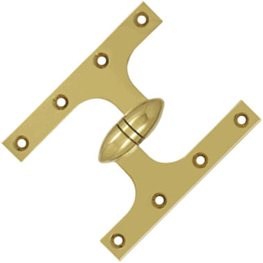 6 Inch x 5 Inch Solid Brass Olive Knuckle Hinge (PVD Finish)