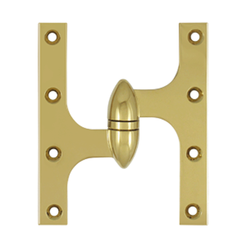 6 Inch x 5 Inch Solid Brass Olive Knuckle Hinge (PVD Finish)
