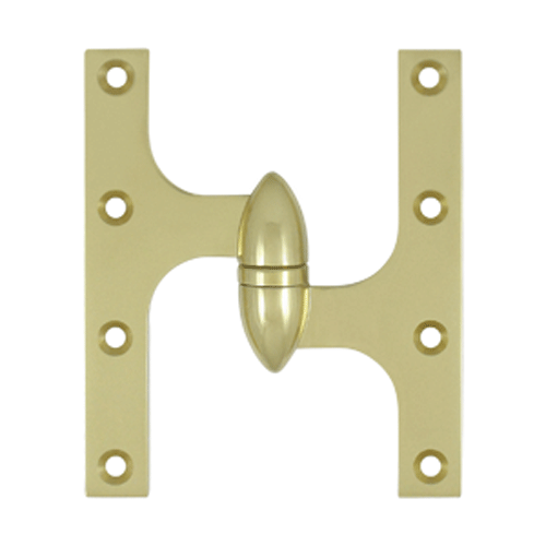 6 Inch x 5 Inch Solid Brass Olive Knuckle Hinge (Unlacquered Brass Finish)