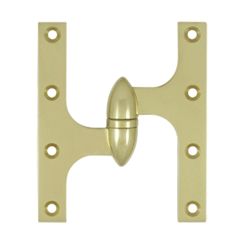 6 Inch x 5 Inch Solid Brass Olive Knuckle Hinge (Unlacquered Brass)