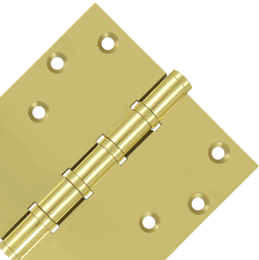 6 Inch X 6 Inch Solid Brass Ball Bearing Square Hinge (Polished Brass Finish)