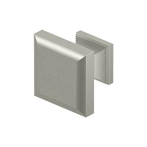 DELTANA 1 3/16 Inch Solid Brass Decorative Square Cabinet & Furniture Knob (Several Finishes Available)