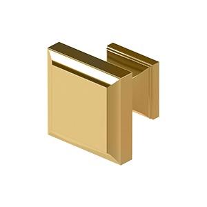 DELTANA 1 3/16 Inch Solid Brass Decorative Square Cabinet & Furniture Knob (Several Finishes Available)