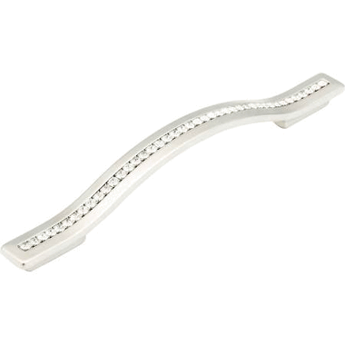 SCHAUB 7 1/2 Inch (5 Inch c-c) Skyevale Cabinet Pull with Crystals (Brushed Nickel Finish)