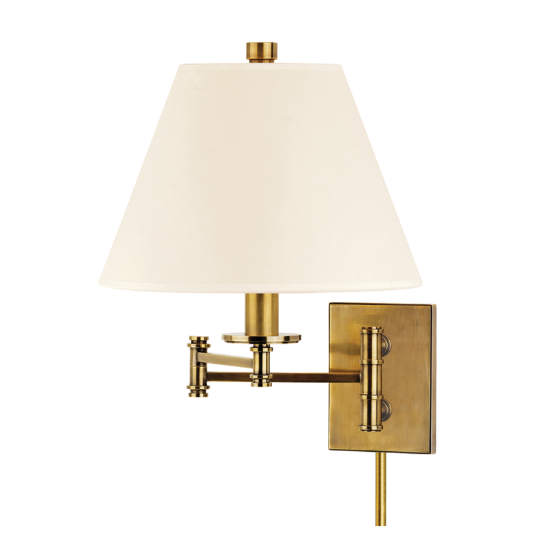 Claremont 1 LIGHT WALL SCONCE WITH PLUG w/WHITE SHADE