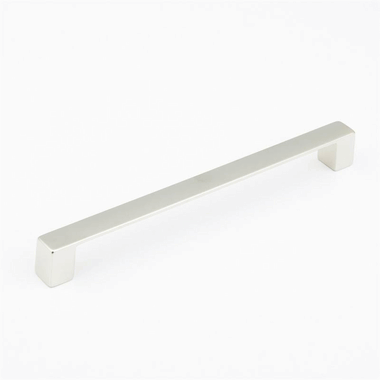 SCHAUB 8 1/8 Inch (7 1/2 Inch c-c) Classico Smooth Cabinet Pull (Brushed Nickel Finish)