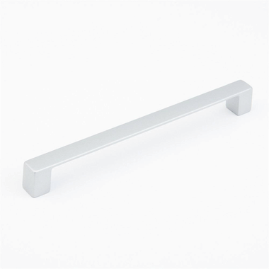 SCHAUB 8 1/8 Inch (7 1/2 Inch c-c) Classico Smooth Cabinet Pull (Matte Chrome Finish)