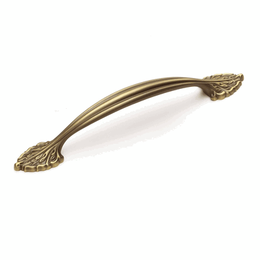8 3/4 Inch (6 Inch c-c) Corinthian Cabinet Pull (Redington Brass Finish) SCHAUB