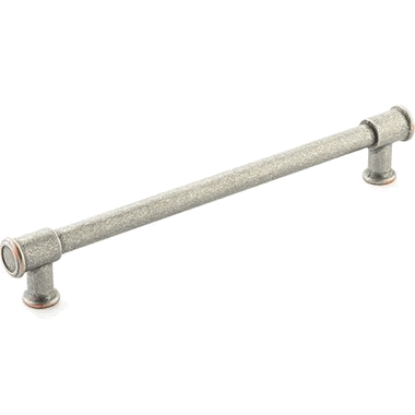 9 1/4 Inch (8 Inch c-c) Steamworks Cabinet Pull (Distressed Pewter / Copper Finish)