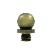 DELTANA 9/16 Inch Solid Brass Ball Tip Door Finial (Antique Brass Finish)